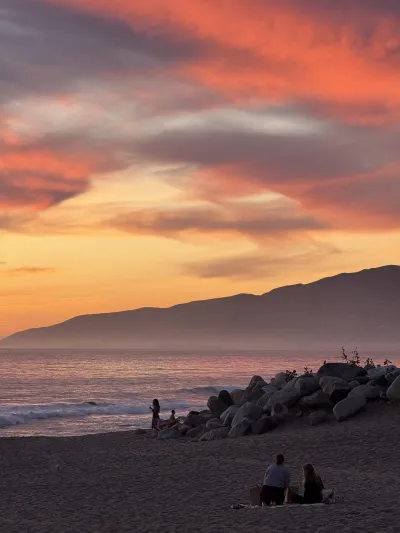 Beach sunset on the California coast
